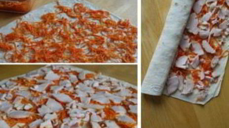 лаваш с курицей и морковью