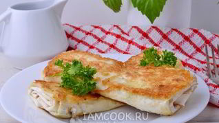 Лаваш с сыром на сковороде