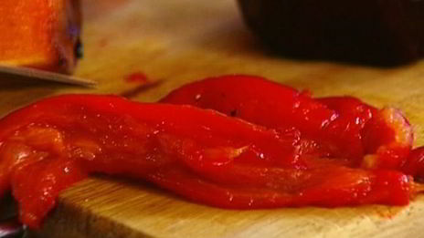 лаваш со сладким перцем, тыквой и авокадо