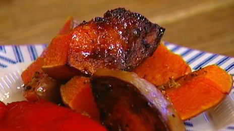 лаваш со сладким перцем, тыквой и авокадо