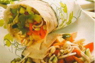 Лаваш со свежими овощами