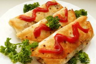 Рулетики из лаваша с грибами