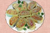 Рулеты из лаваша с крабовыми палочками и творогом