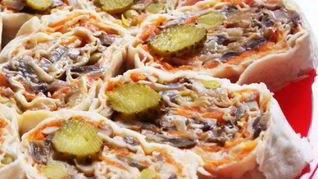 Рулеты из лаваша вегетарианские