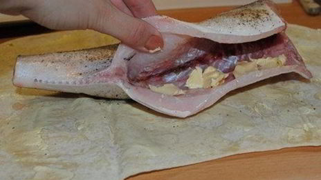 рыба, запеченная в лаваше