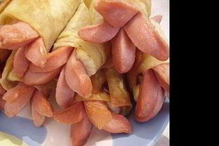 Сосиски с сыром в лаваше