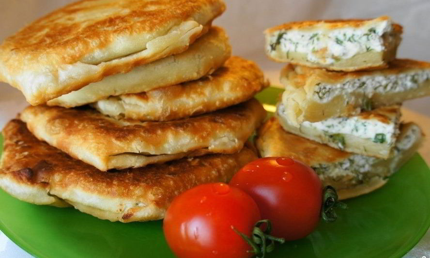 Рецепт лепешки на кефире с начинкой