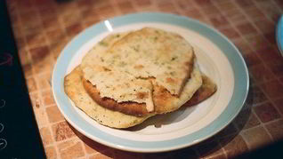 Лепешки с кинзой