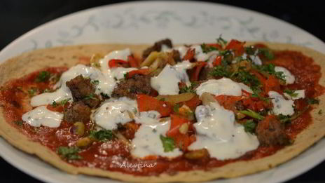 обед на лепешке