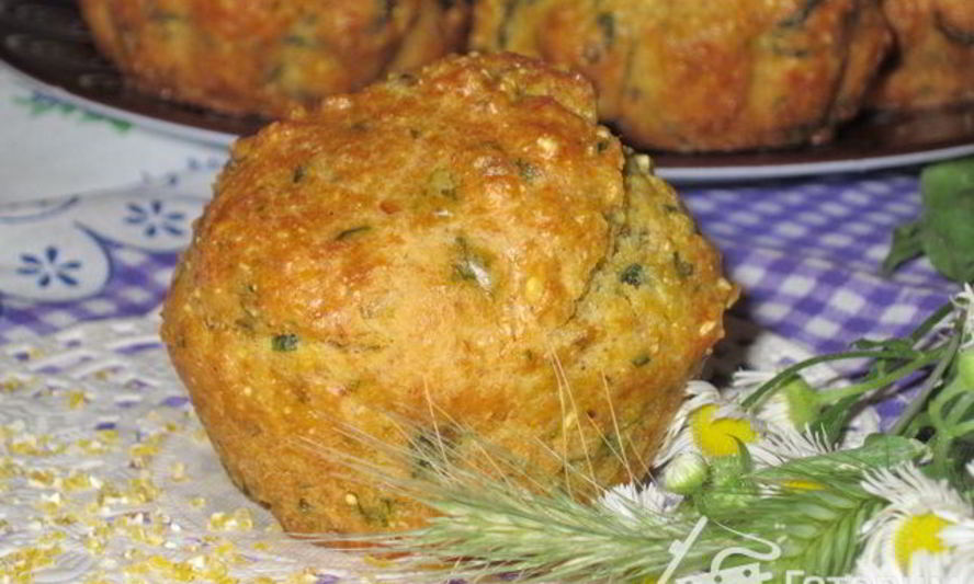 Рецепт кукурузные маффины с брынзой и зеленью