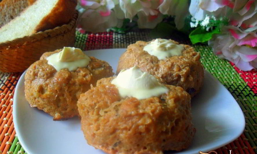 Рецепт мясные маффины с пшеничкой и свеклой