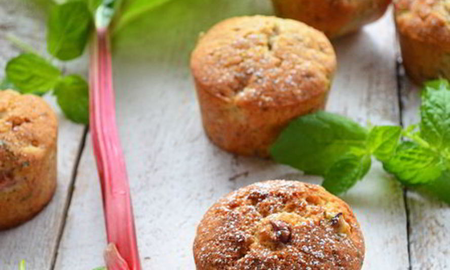 Рецепт ревенные маффины с мятой и миндалем