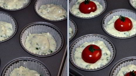 сырные маффины с помидоркой черри