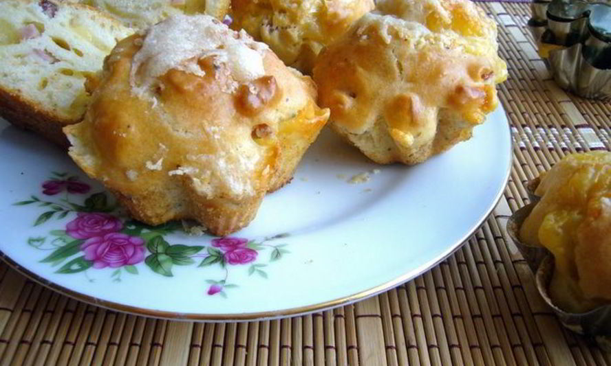 Рецепт ветчинно-сырные маффины