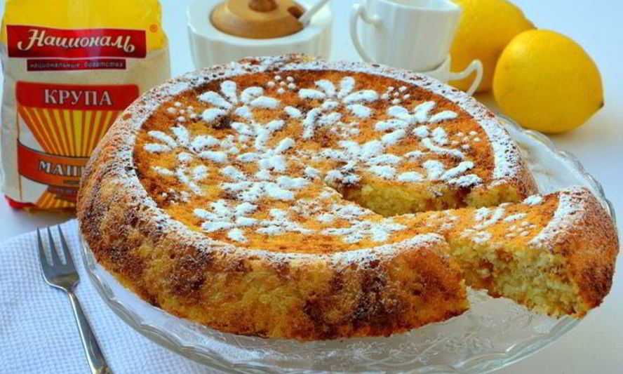 Рецепт лимонный манник на кефире