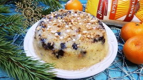 манник с шоколадом и миндалем