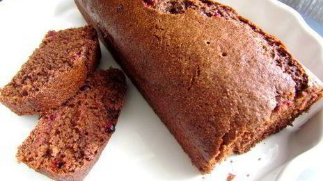 постный шоколадный манник с клюквой