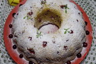 Творожный манник с клюквой