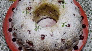 Творожный манник с клюквой