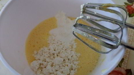 творожный манник с клюквой