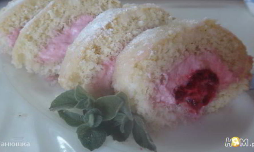 Рецепт мини-швейцарские рулетики с малиной