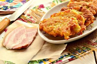 Картофельные оладьи с беконом