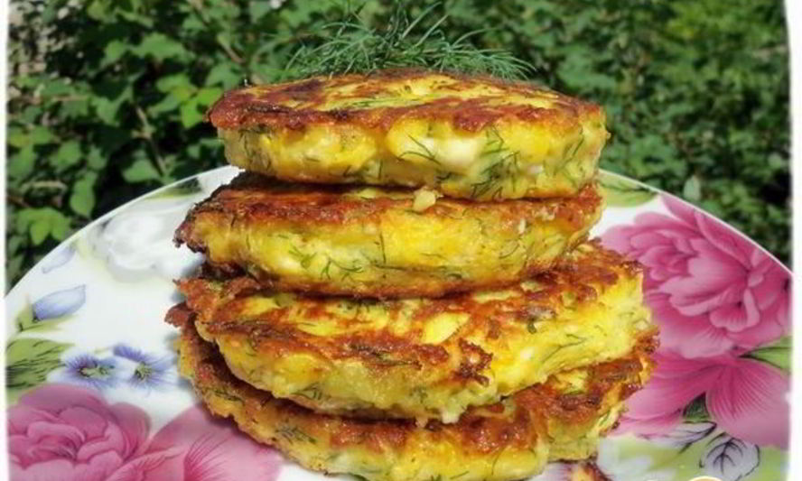 Рецепт оладьи из кабачков с творогом