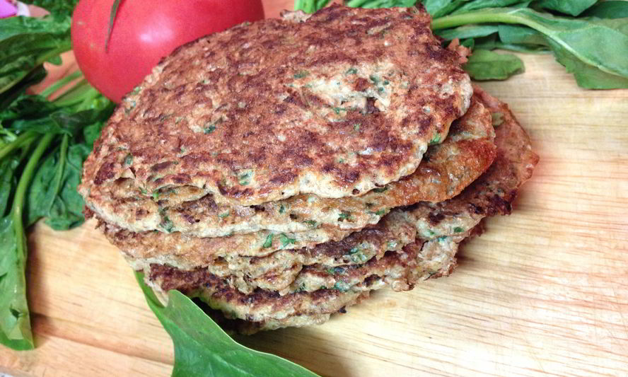 Рецепт оладьи из отрубей с творогом и шпинатом