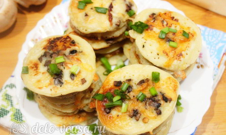 Рецепт оладьи с грибами