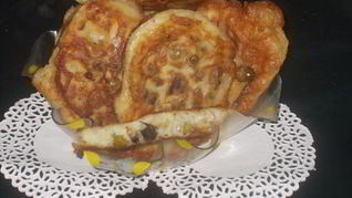 Оладьи с зеленым горошком и шампиньонами