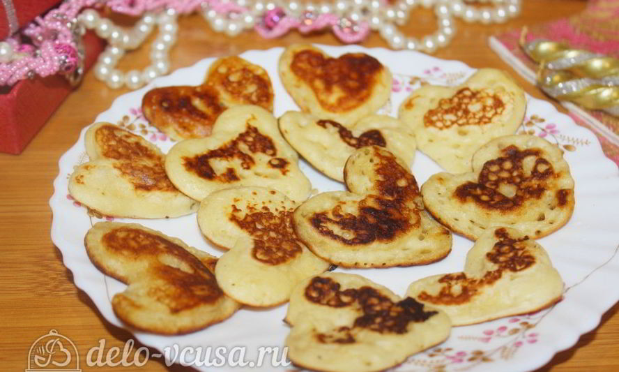 Рецепт оладьи-сердечки