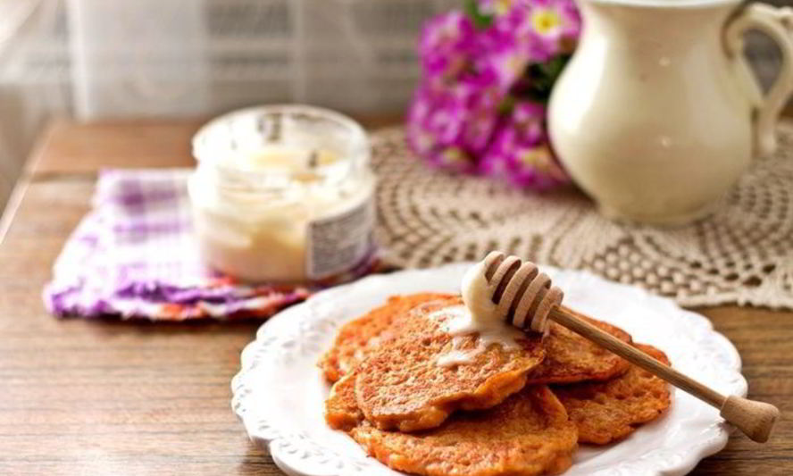 Рецепт тыквенные оладьи с яблоком