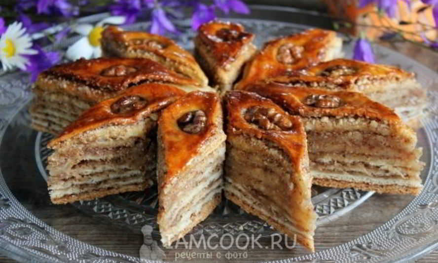 Рецепт пахлава с грецкими орехами и медом