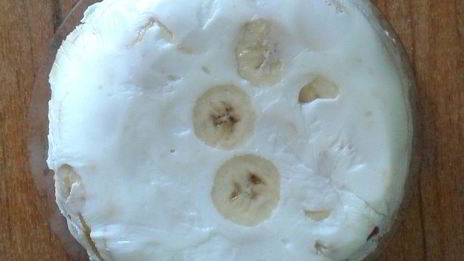 фруктово-сметанное желе с печеньем