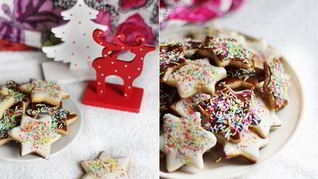 Новогоднее песочное печенье