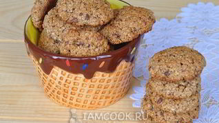 Овсяное печенье без муки с шоколадными конфетами