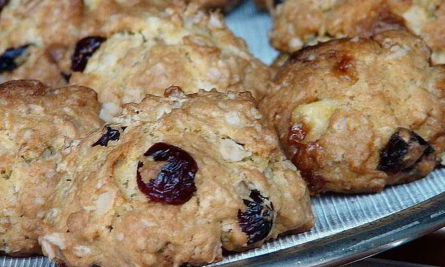 Рецепт овсяное печенье с клюквой и белым шоколадом