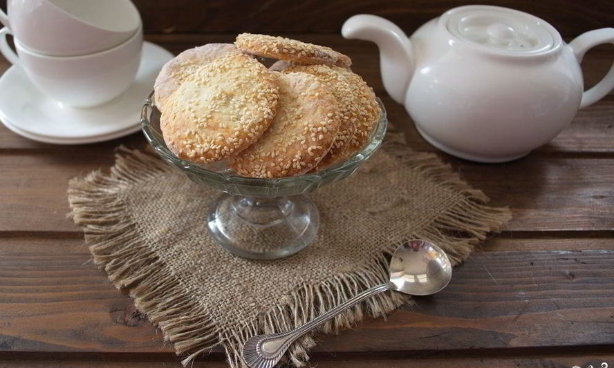 Рецепт печенье на сметане с кунжутом