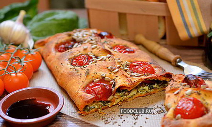 Рецепт красный пирог со шпинатом