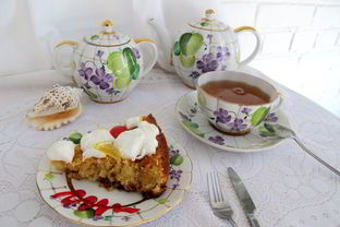 Лимонный пирог с кокосом и безе