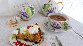 Лимонный пирог с кокосом и безе