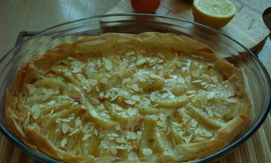 Рецепт миндально-грушевый пирог с розмарином