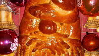 Новогодний пирог Дед Мороз