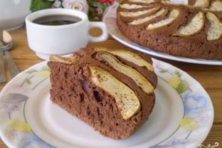 Открытый пирог с грушами