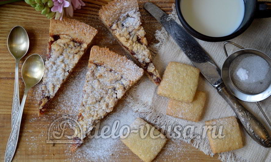 Рецепт песочный пирог с вареньем