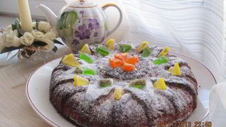 Пирог мускатно-лимонный с финиками на сыворотке