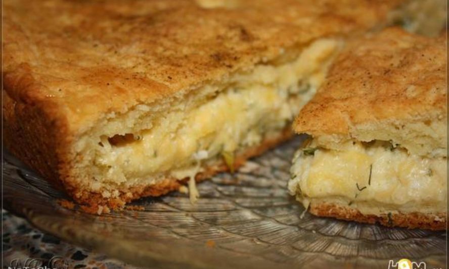 Рецепт пирог на твороге с сыром