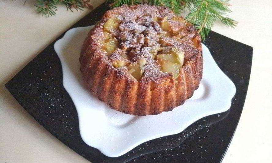 Рецепт пирог-перевертыш с грушами и орехами