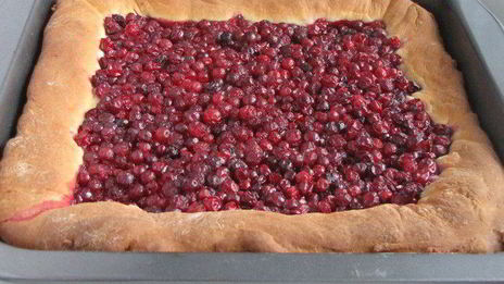 пирог с брусникой и сметаной