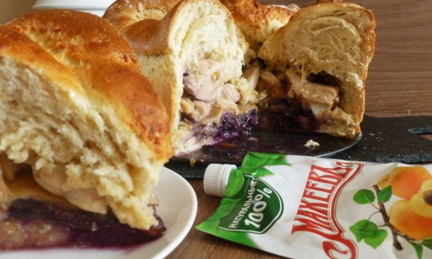 Рецепт пирог с курицей и черникой